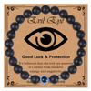 Men's Black Matte Tiger Eye Evil Eye Bracelet