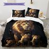 3D Lion Pattern Bedding Quilt Set Quilt Cover Pillowcase Home Decoration Birthday Gift (1 * duvet cover + 2 * pillowcase, without core)