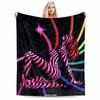 Neon Striped Woman Art Blanket for all seasons blanket lunch break throw gift