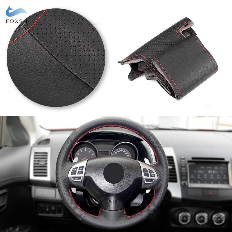 Кожаная оплетка на руль для Mitsubishi ASX 2010-2013 Lancer X 10 2007-2015 Outlander 2006-2013 Pajero Sport 2008-2016