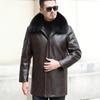 Winter Men's Genuine Leather Down Jacket White Duck Down Filling Natural Fox Fur Collar Plus Fertilizer Plus Size
