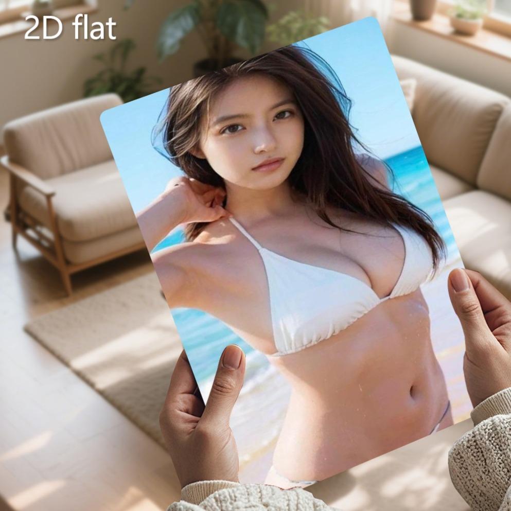 Металлическая настенная картина «Девушка в бикини на Железном пляже» 20x30 см, всепогодная, для внутреннего и наружного декора, табличка