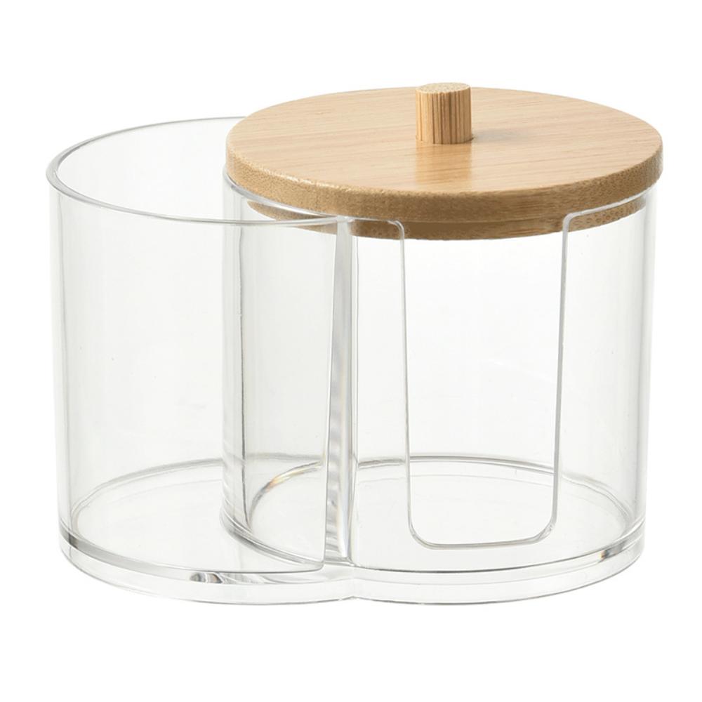 Портативный держатель для ватных палочек с двумя отверстиями, современный круглый контейнер для хранения косметики для ватных дисков и спонжей для макияжа