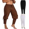 Men Pants Vintage Pirate Pants Men Viking Cosplay Elastic Waist Renaissance Medieval Gothic Cropped Pants Pirate Costume Trouser Men Clothes