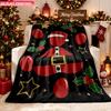 Blanket 1pc Merry Christmas Outfit Display 2D-printed Flannel Throw Blanket-soft and Cozy Suitable for Use On the Sofa While Trave