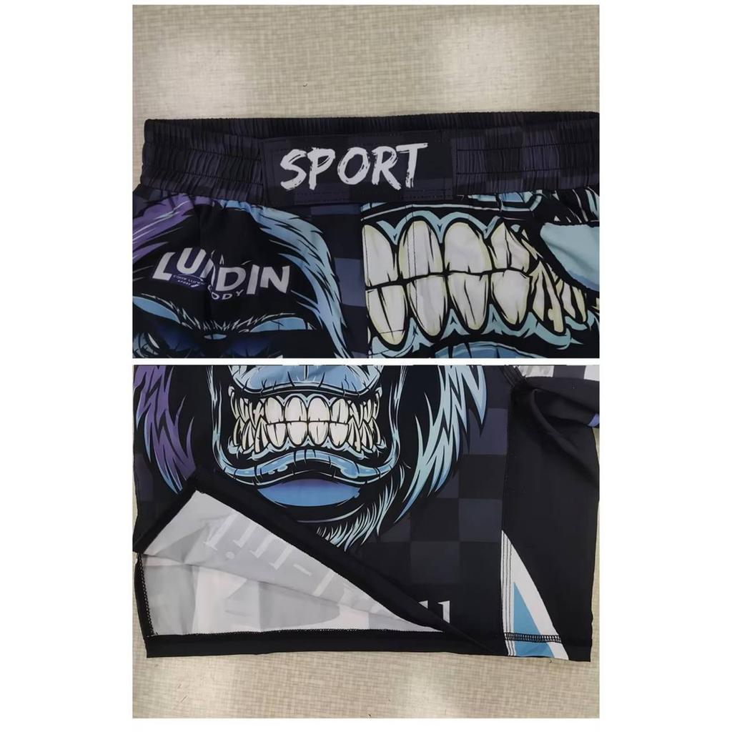 Snake Cobra Wolf Skull Panda Shark Monkey MMA Muay Thai Kick Boxing Shorts Martial Art UFC Boxer Unisex Men Women Pants Training Sport