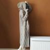 Women Winter Sweater Coat Knitted Thick Hooded Long Sleeve Mid-calf Length Loose Cardiagn Open Stitch Solid Color Soft Oversized Midi Autumn Jacket