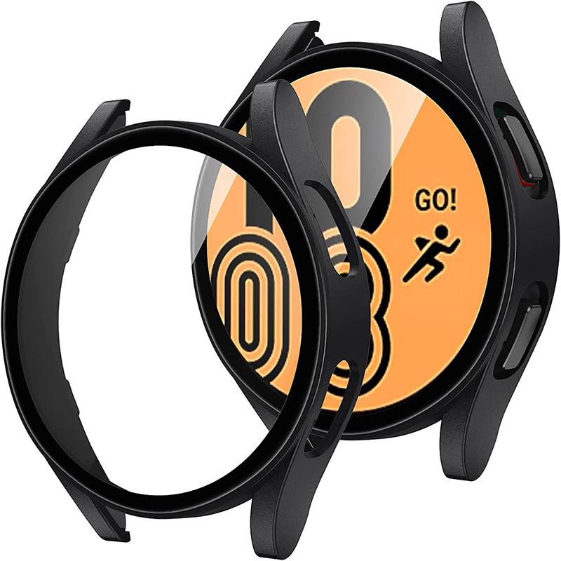 Стекло + чехол для Samsung Galaxy watch 5, 4, 40 мм, 44 мм, аксессуары для ПК, универсальный защитный бампер, защита от падения, watch5, watch4, Защитная пленка для экрана