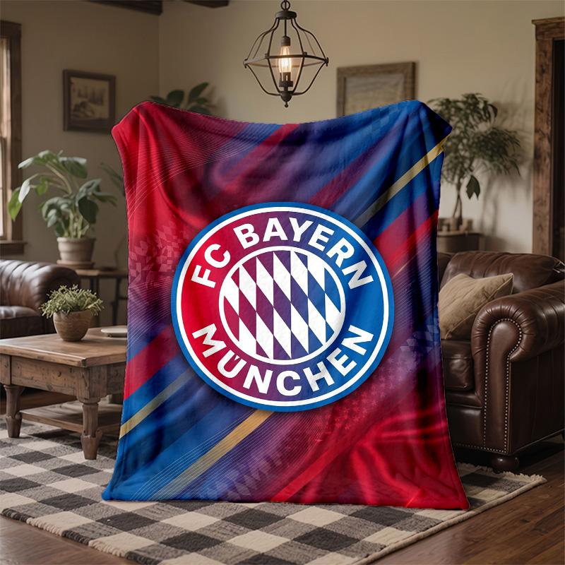 Bayern Munich Theme Fleece Blanket Cozy Soft Plush Blanket For Bedroom Couch Travel