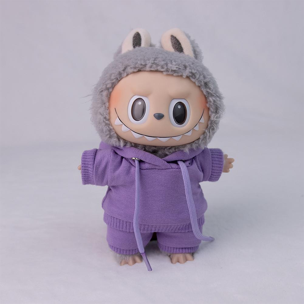 For 17cm Labubu Doll Clothes Fashion Clothes Hoodies Doll Clothes Color Match Hoodies Dolls Accessories Cute Decoration Little Cloths