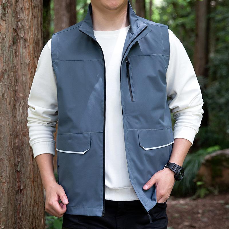 Мужской летний повседневный свободный жилет с несколькими карманами, большой топ на бретелях, уличное повседневное пальто, мужской жилет