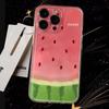 Летний Веселый 16 Pro Max Чехол для Телефона iPhone 15 14 13 12 Мягкий Мультяшный Акварельный Арбуз Свежий для Apple Яркой Девочки Телефон