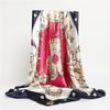 90 *90cm Square Silk Scarf Women Shawls Neckerchief Designer Print Chiffon Hijab Scarf Foulard Lady Neck Scarves Soft Big Bandana