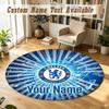 Round Rug Custom NameChelsea FC Pattern Non Slip Carpet Home Floor Decor