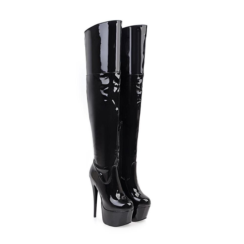 Red Over Knee Boots Women Extreme High Heel Platform Thigh High Boot Sexy Dance Nightclub Party Fetish Shoes Large Size 45 48
