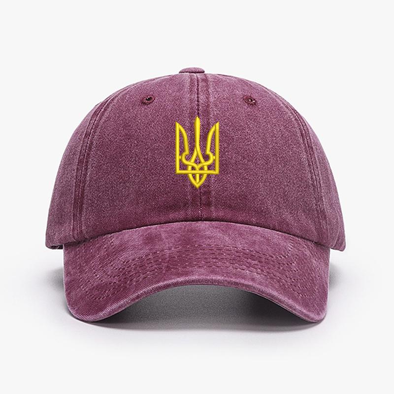 Вышивка Трезубец Украины Хлопок Стильная Спортивная Бейсболка Регулируемая Хип-Хоп Городской Уличный Стиль Кепка Дачника Защита Козырьком Snapback