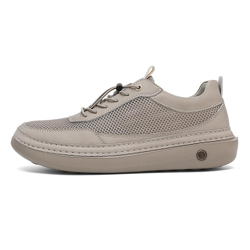 Mesh shoes men's 2026 new summer breathable casual shoes men's hollow hole shoes simple and lightweight thick-soled versatile single shoes