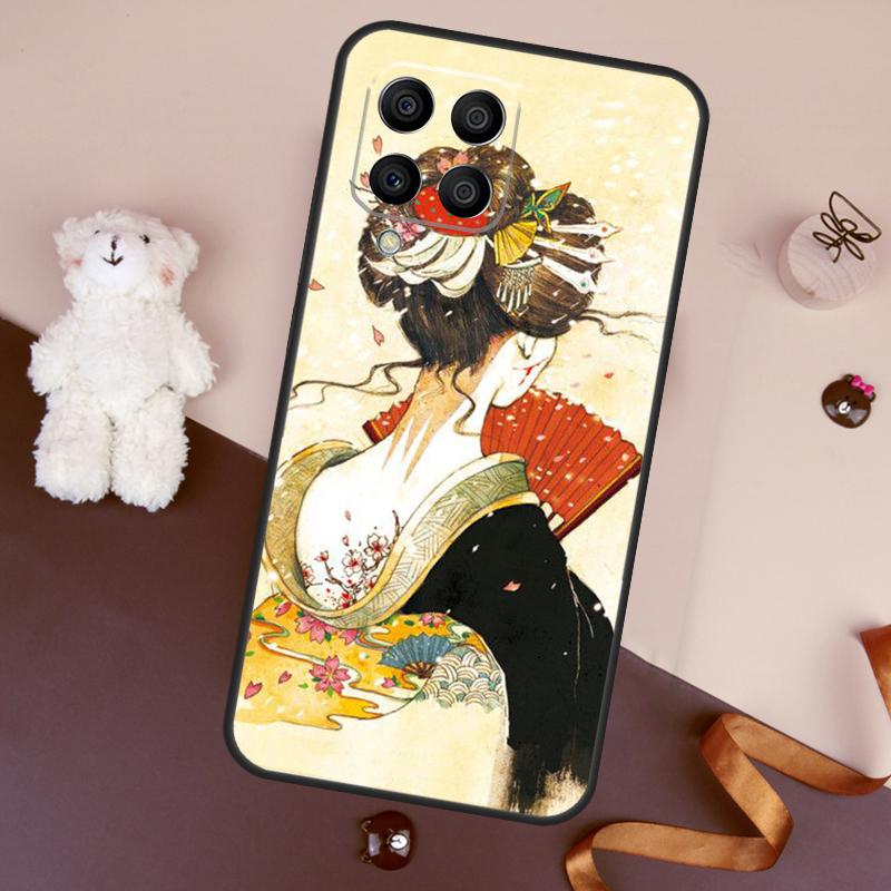 Японский чехол-гейша для Samsung Galaxy M32 M52 M14 M54 M13 M33 M53 M56 M36 M16 M31 M11 M12 M35 M55 M15 M06