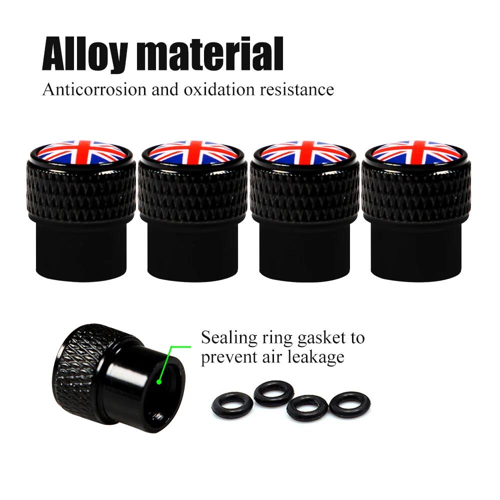 4Pcs/Set UK Tire Valve Caps Universal Fits All Cars Trucks SUV Bike Bicycle Motorcycle Car Aluminum Alloy Tyre Valve Dust Covers Stem Caps1