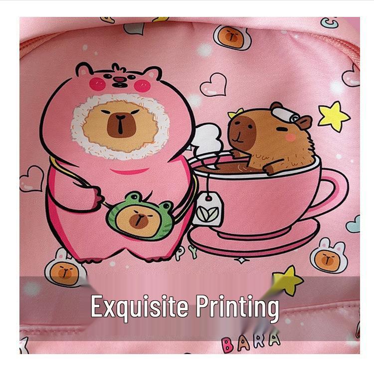 Стильный рюкзак с принтом капибары для детей - для начальной школы и детского сада