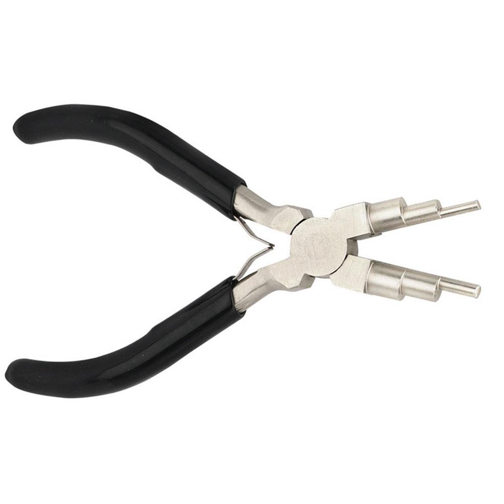 Ювелирные плоскогубцы Сверхпрочные Металлические Многофункциональные Заменяемые Круглогубцы 6 в 1 Черные C-образные кольца Оборудование Резиновые рукоятки