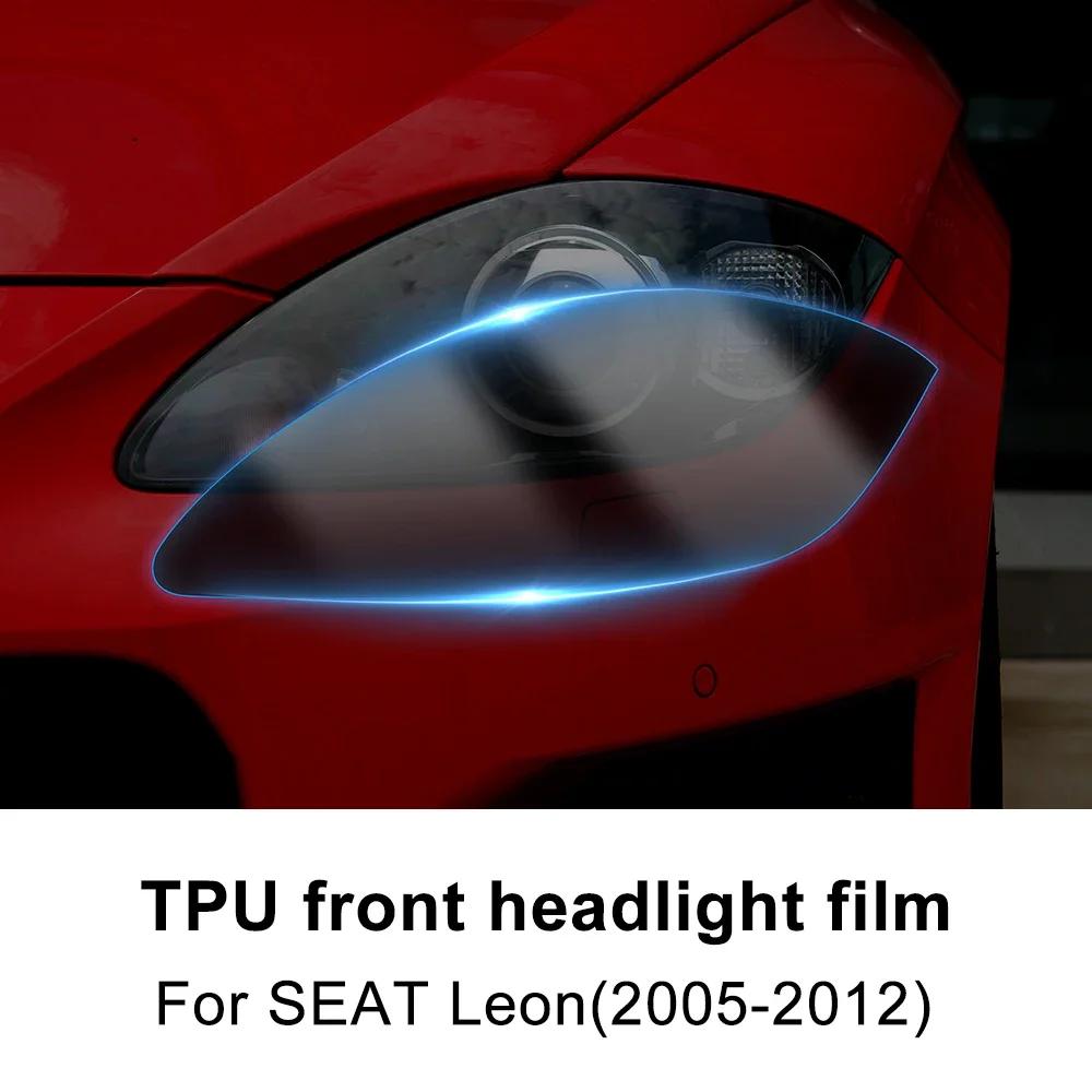 TPU Car Headlight Protective Film For SEAT Leon 2005 2006 2007 2008 2009 2010 2011 2012 Front Light Transparent Sticker