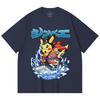230 Gsm 100% Cotton Pokemon V11 Jimbei Pikachu Print Unisex Heavy Cotton T Shirt