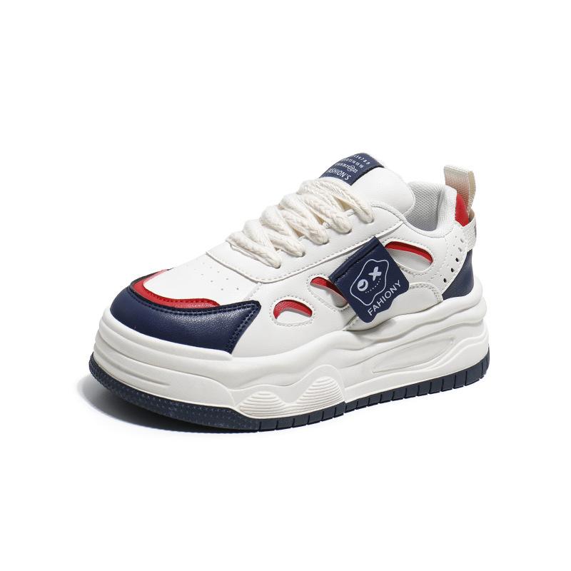 Белые туфли для женщин, новые осенние студенческие универсальные повседневные модные туфли с толстой подошвой, модные кроссовки