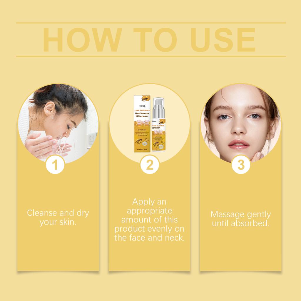 Hoygi Bee Venom Facial Firming Cream Collagen Boosting Anti Wrinkle Lifting Treatment for Sagging Skin And Fine Lines