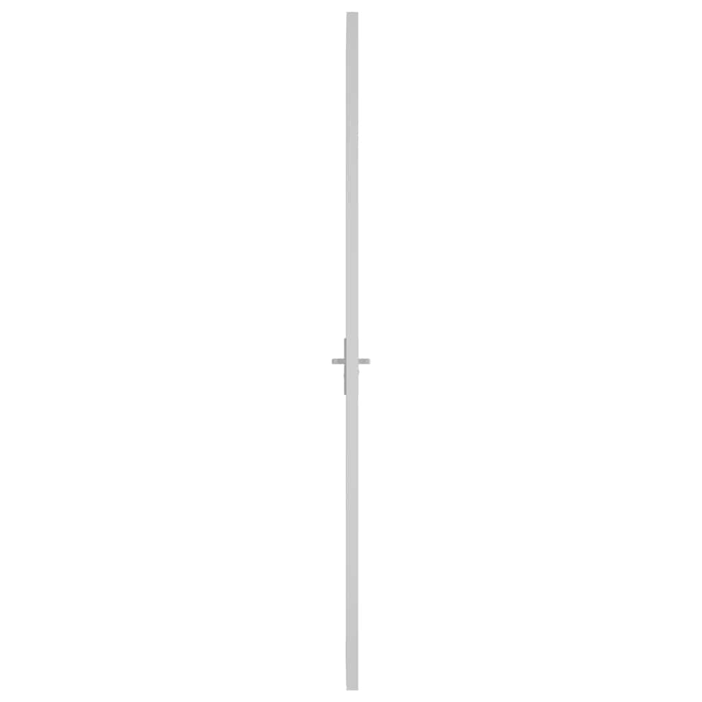 Interior Door 83x201.5 cm White Toughened Glass and Aluminium