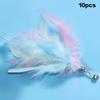 1/10Pcs Funny Simulation Feather Cat Toy Interactive Pet Cat Toy Kitten Playing Teaser Wand Toy Replacement Head Pet Supplies