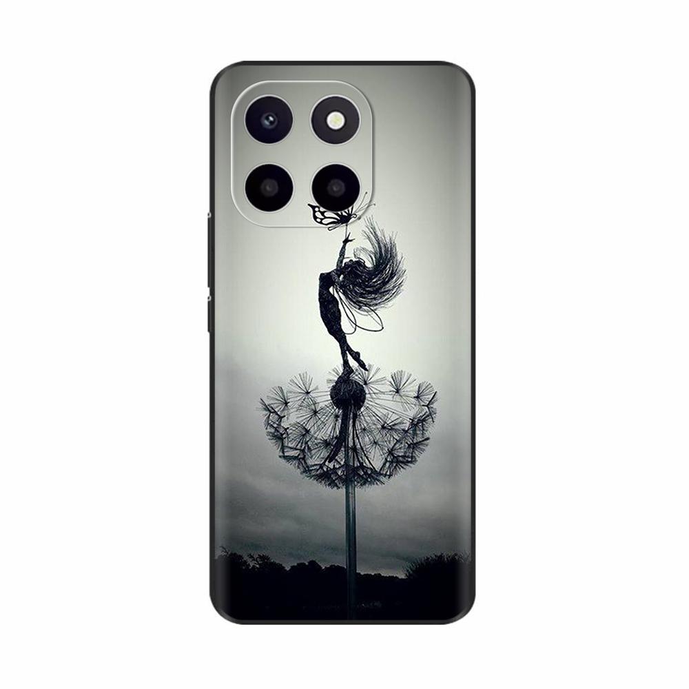 Чехол для Honor X6c Милый ТПУ Силиконовый Чехол для Телефона Для Honor X6c Задняя Крышка HonorX6c X 6C С Принтом Цветов Мягкий Силикон Coque Fundas