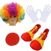 Easter Clown Costume Kit: Hat, Bow Tie, Suspenders, Shoes, Socks, Red Nose