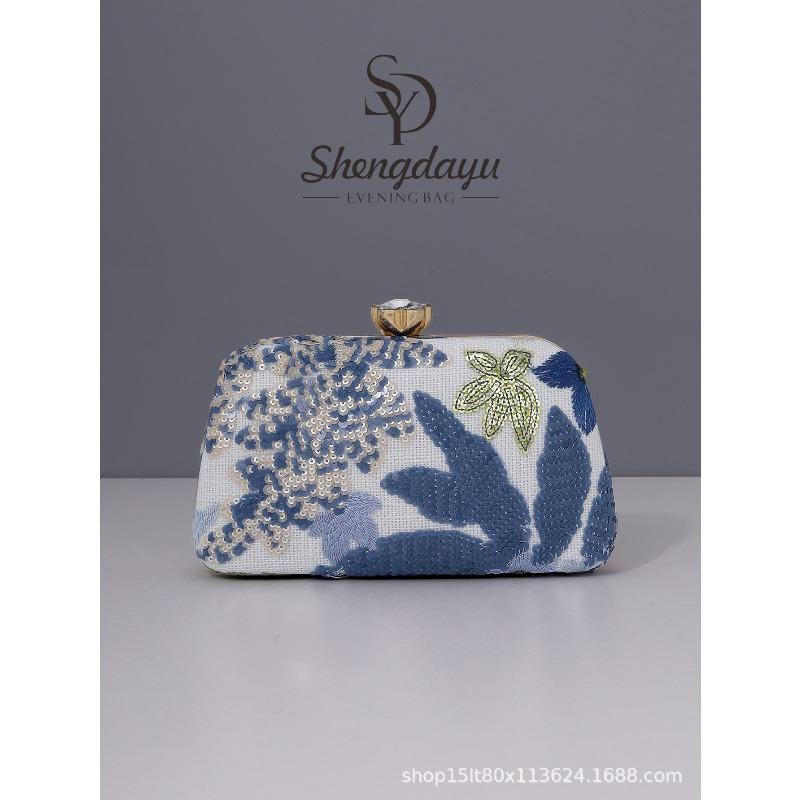 Популярная Вышитая Сумка-Клатч Ручной Работы Деколь с Вышивкой Китайский Стиль Блестки Нишевая Сумка-Клатч Вечерняя Сумка
