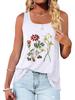 Женская модная майка с принтом, летняя повседневная футболка без рукавов с круглым вырезом