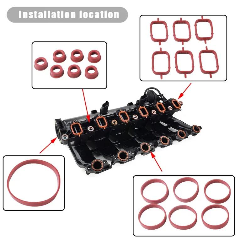 6 x 33mm Gasket kits for bmw N52 N54 N55 M57 intake manifold OE 11617800585 3.0L 325i 330i 335i 525i 530i X3 X5