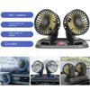 Portable Dual Head Car Fan 360 Degree Rotation Car Auto Air Cooling Fan USB Air Circulation Fans For Dashboard RV Truck