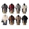 Women Knitted Shawl Scarf Solid Color Soft Warm Cardigan Cape Soft Texture Winter Shawl Casual Wear