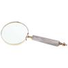 Magnifying glass handle decorated with black and white stripes