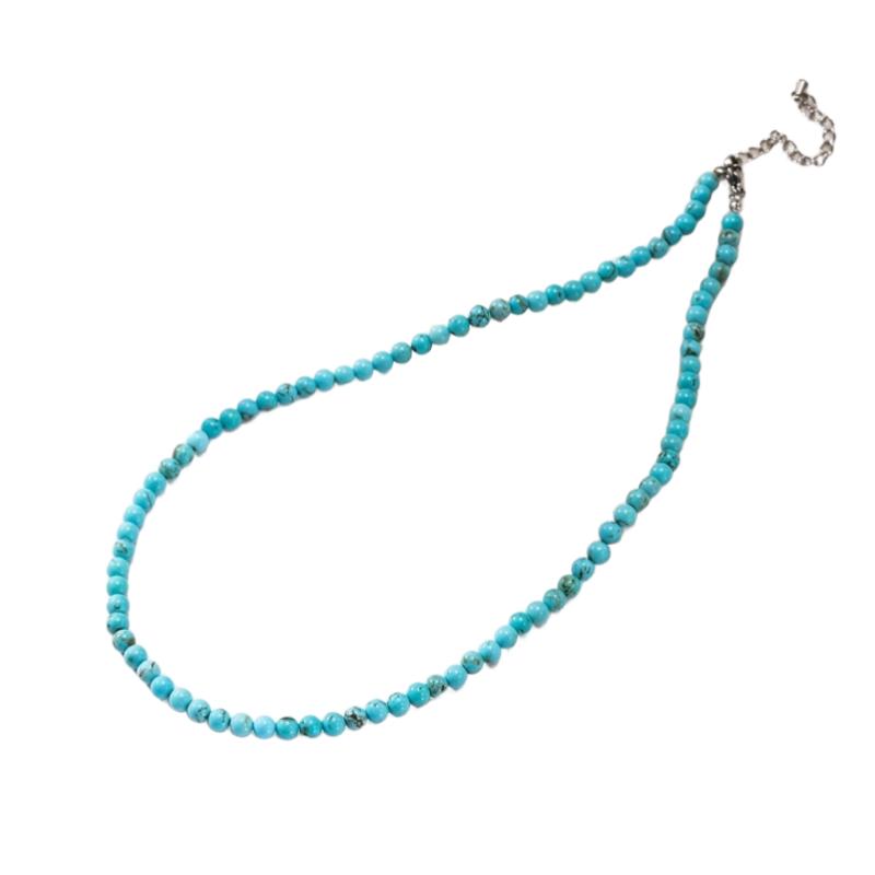 Натуральное синее бирюзовое круглое бусины Ручная работа Ожерелье, Богемный Стильный Элегантный Ежедневный Отпуск Украшения, Лучший Выбор для Подарка Маме