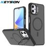 KEYSION Lens Stand Magnetic Phone Case for MagSafe for Samsung A07 4G Matte Translucent Shockproof Cover for Galaxy A06 4G 5G