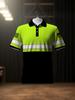 Men's Color-Block Striped Short-Sleeve Lapel Golf Shirt, Casual Style with Slight Stretch, Regular Fit Summer Top, Summer Golf Shirt