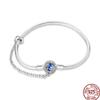 925 Silver 17-20CM Heart Pave Zirconia Original Bracelets Infinity Bracelet Fit DIY Charms Bead Birthday Jewelry Gifts Hot Sale