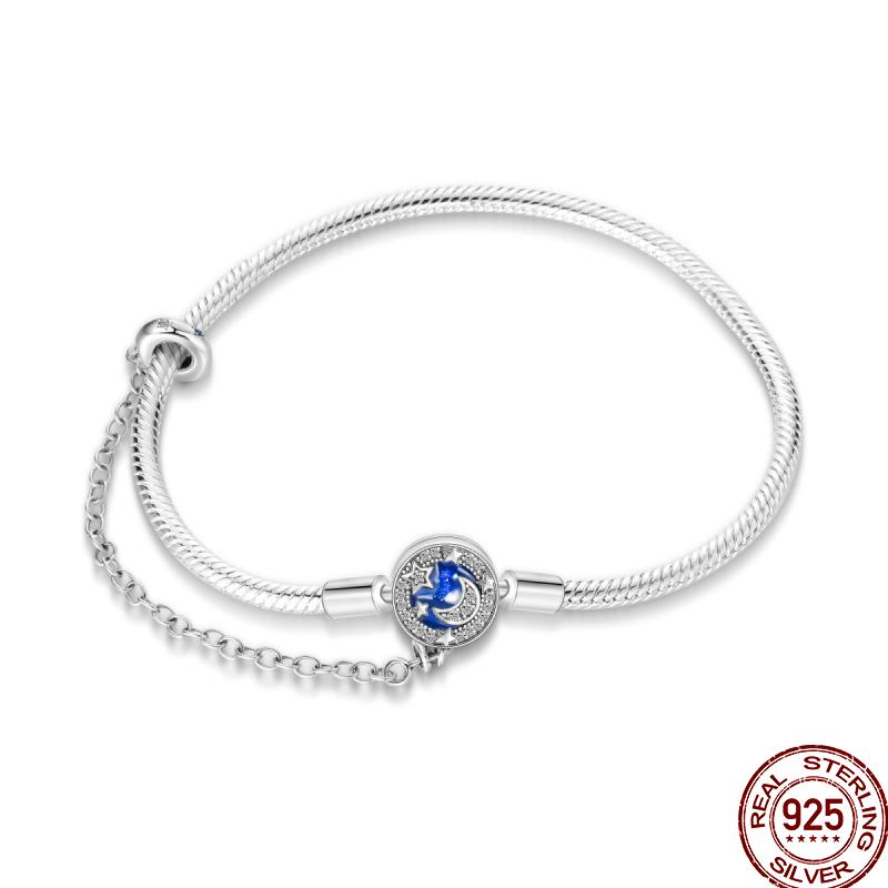 925 Silver 17-20CM Heart Pave Zirconia Original Bracelets Infinity Bracelet Fit DIY Charms Bead Birthday Jewelry Gifts Hot Sale