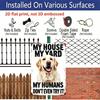 2D Flat, 1pc "My House My Yard My Humans Don't Even Try It" Golden Retriever Aluminum Sign - Funny Dog Warning Wall Decor Front Yard, Fence, Dog