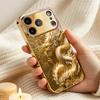 Позолоченный Чехол для Телефона с Восточным Драконом для iPhone 18 17 16 15 14 13 12 11 Pro Max Plus 16E 17Air 7 8 Xs Стеклянная Крышка
