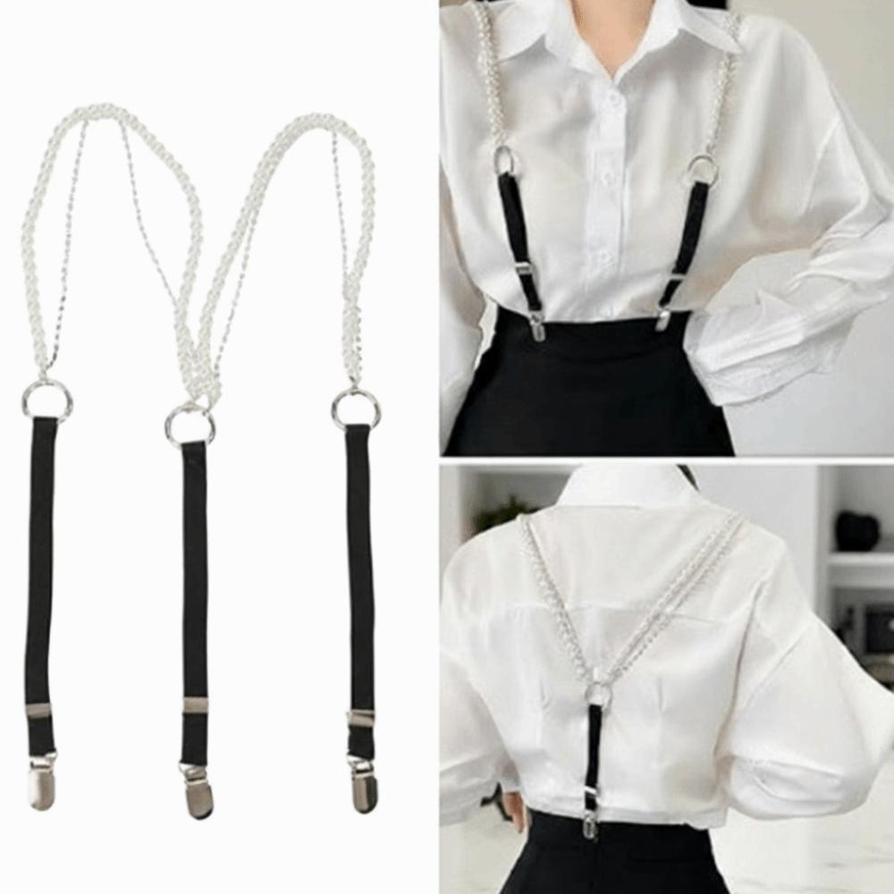 Подтяжки Y-образной формы с жемчугом, эластичные, регулируемые, для женской рубашки