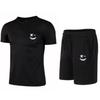 Мужская футболка с коротким рукавом и шорты для фитнеса, спортивная одежда, повседневный спортивный быстросохнущий комплект, летний модный комплект для бега XS-6XL