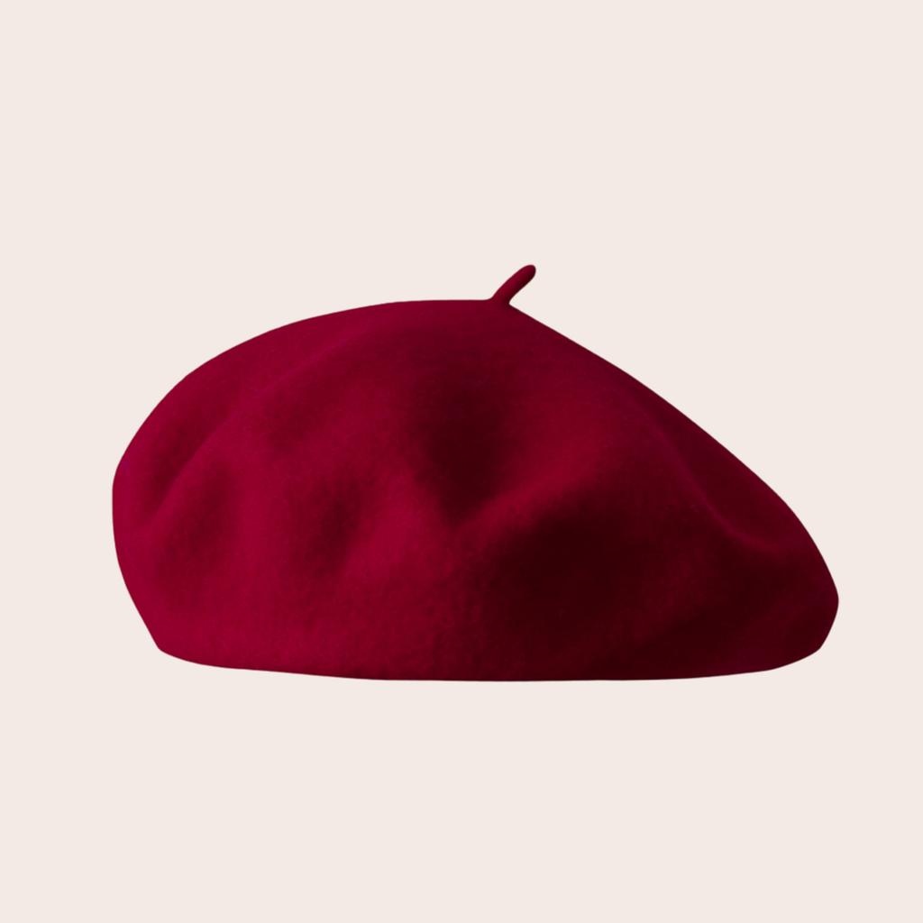 Autumn and winter high-end wear classic wool beret women's universal retro literary solid color simple wool beret