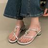 Liyke Summer Pinch Narrow Band Gladiator Sandals Women Metal Buckle Strap Designer Low Round Heels Shoes Beach Casual Sandalias